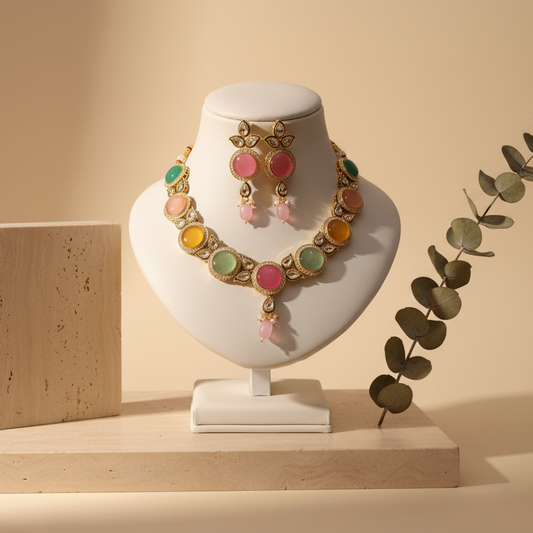 Multicolour Monalisa Stone Necklace