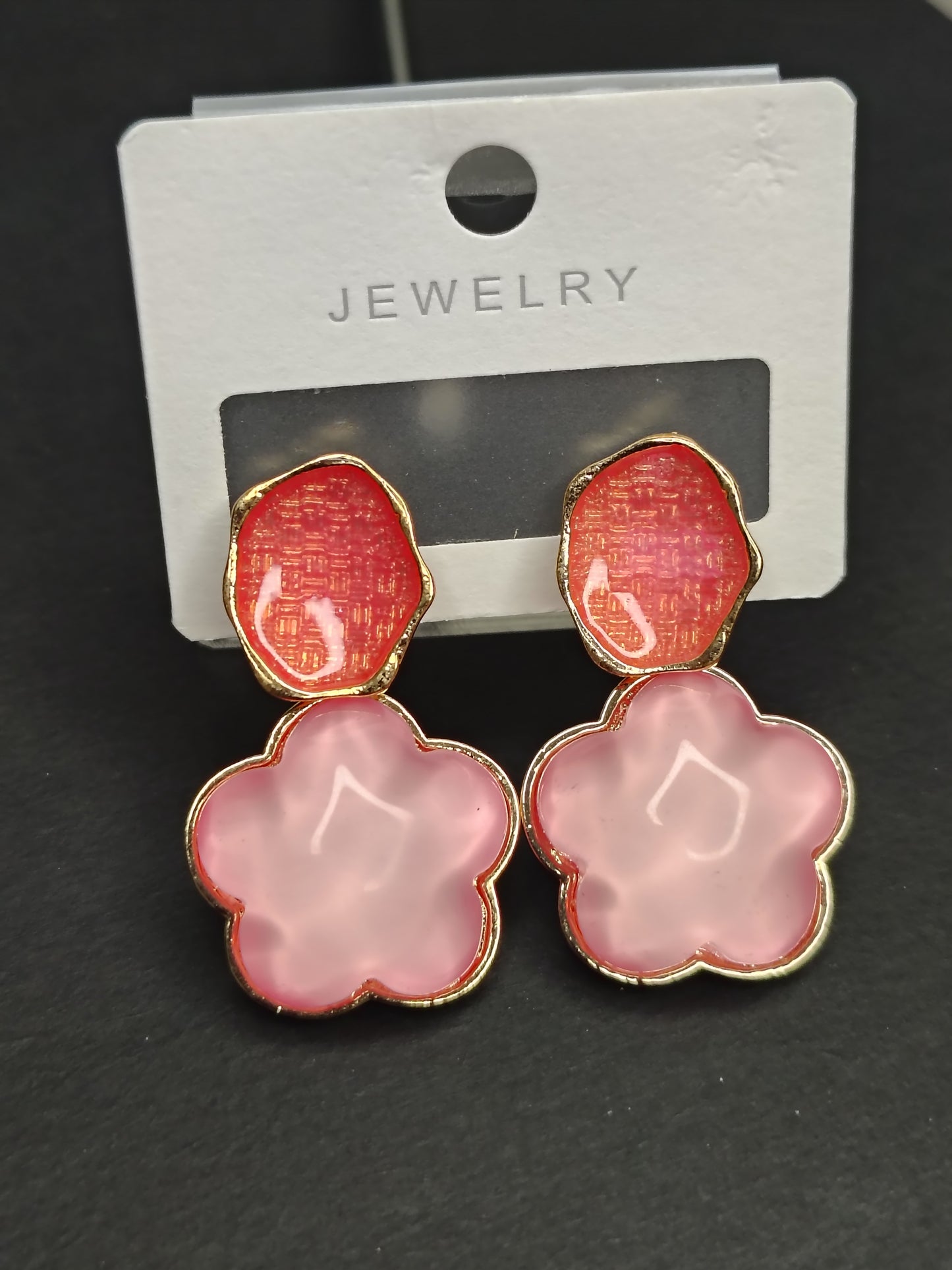 Pink Flower Earrings