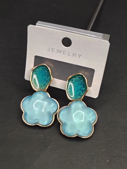Blue Flower Earrings