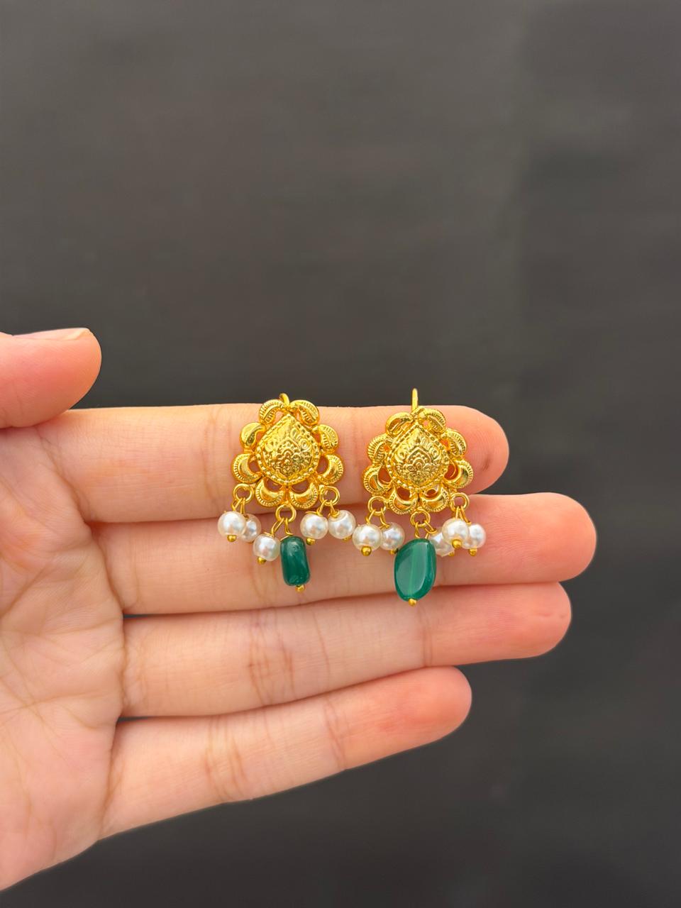 Royal Emerald Drop Earrings
