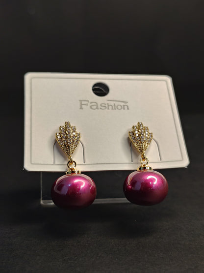 Purple Pearl Earrings