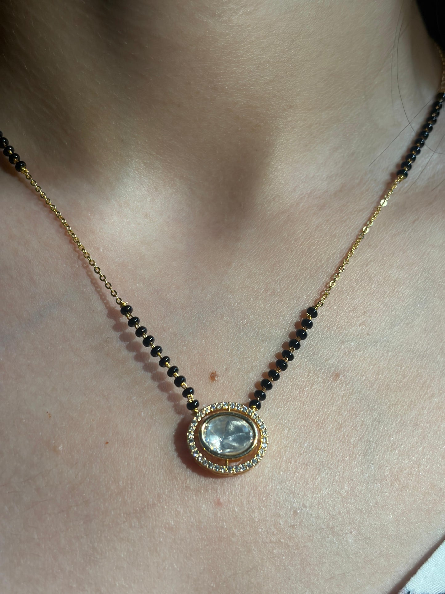 Oval Crystal Mangalsutra