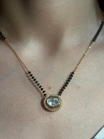 Oval Crystal Mangalsutra