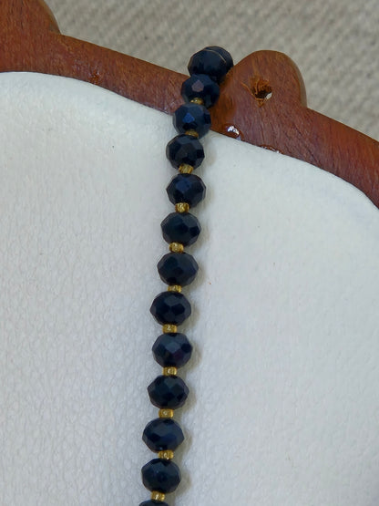 Black Diamond Cut Beads Necklace