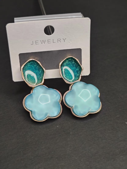 Blue Flower Earrings