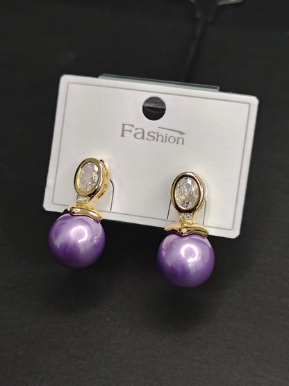 Purple Pearl Earrings