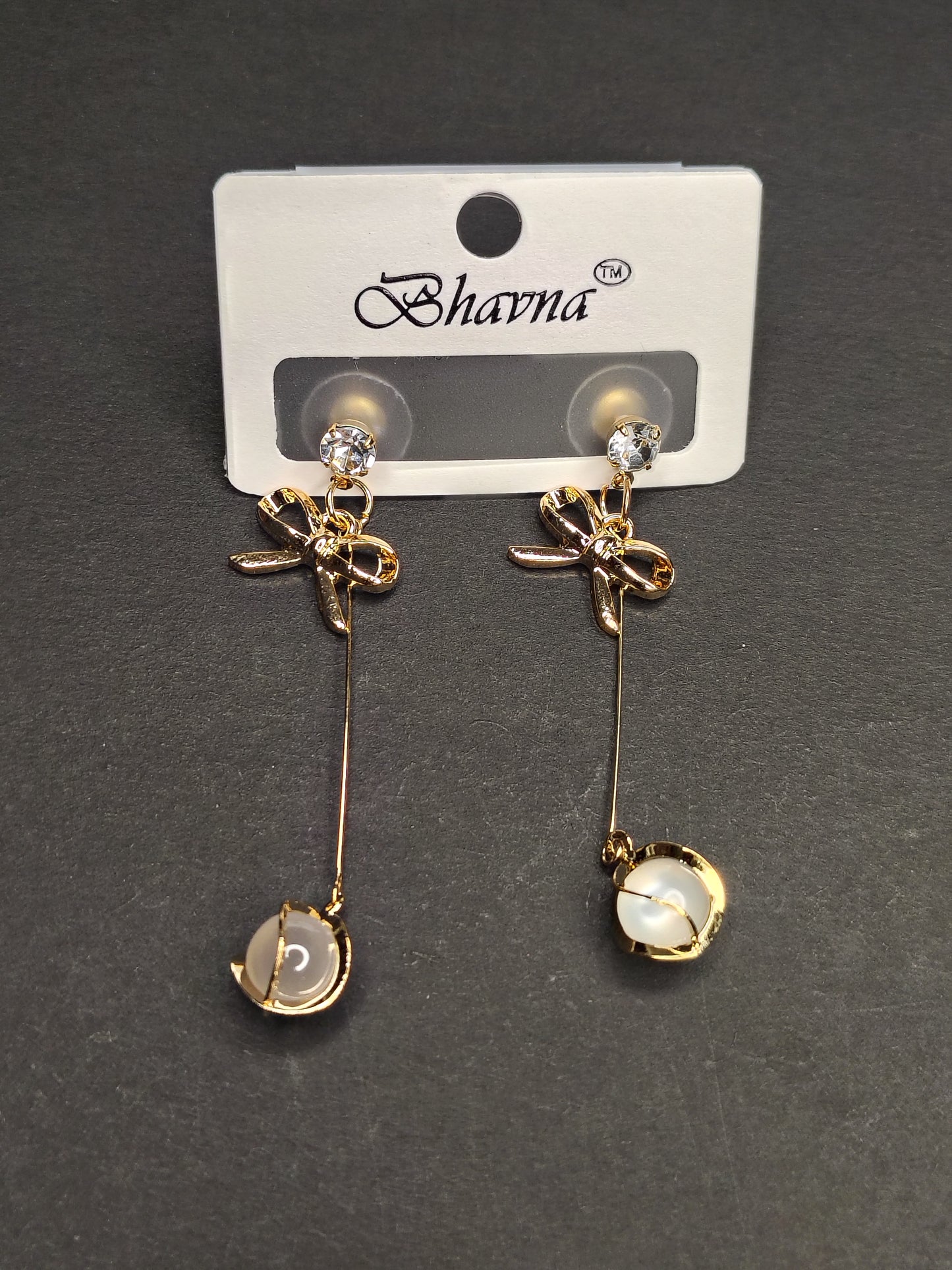 Golden Long Length Earrings