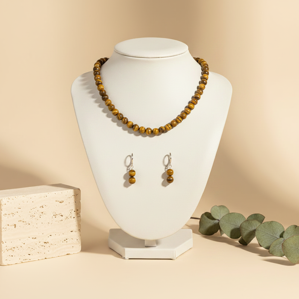 Brown Pearl With Matching Earrings