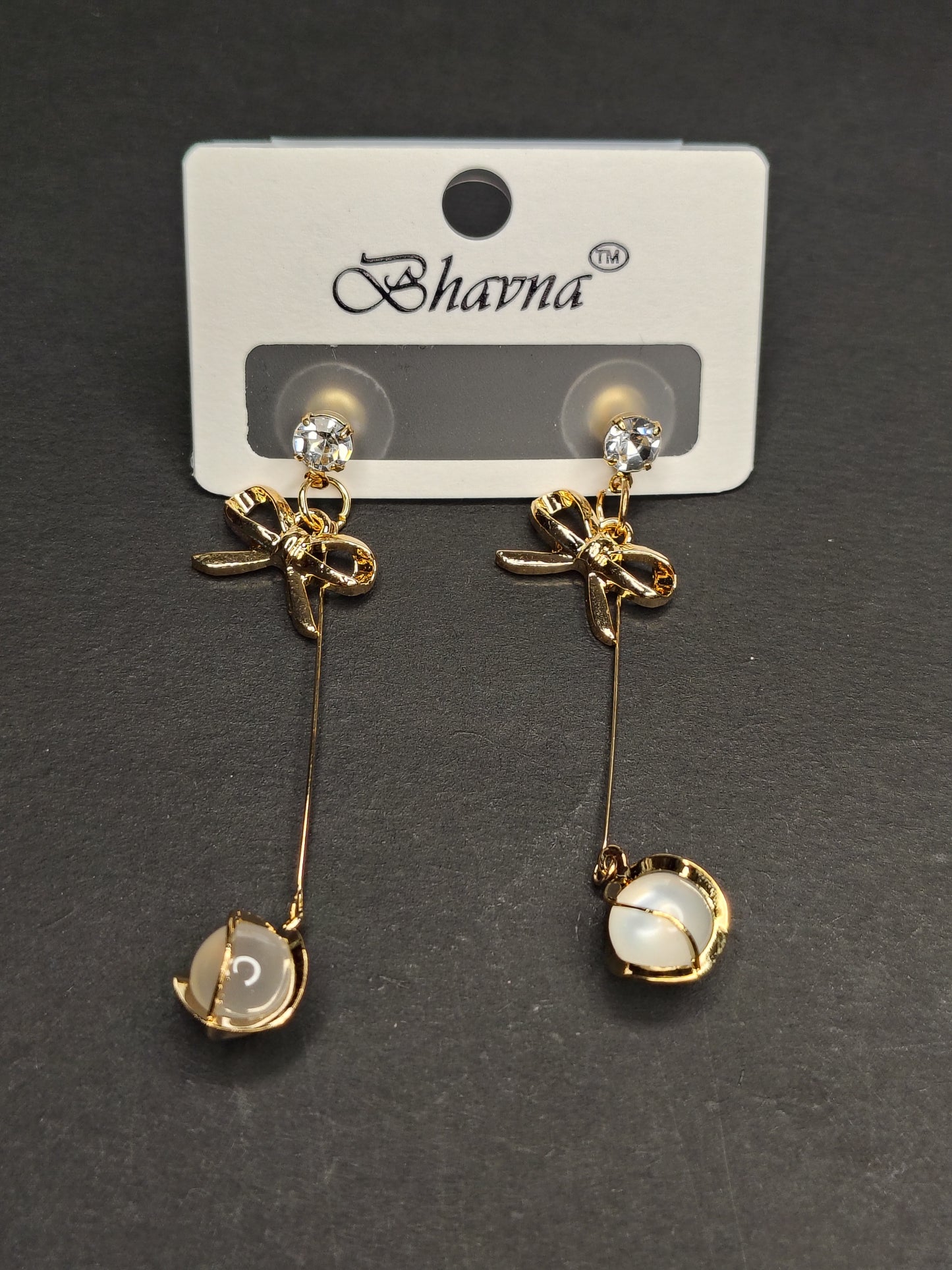 Golden Long Length Earrings