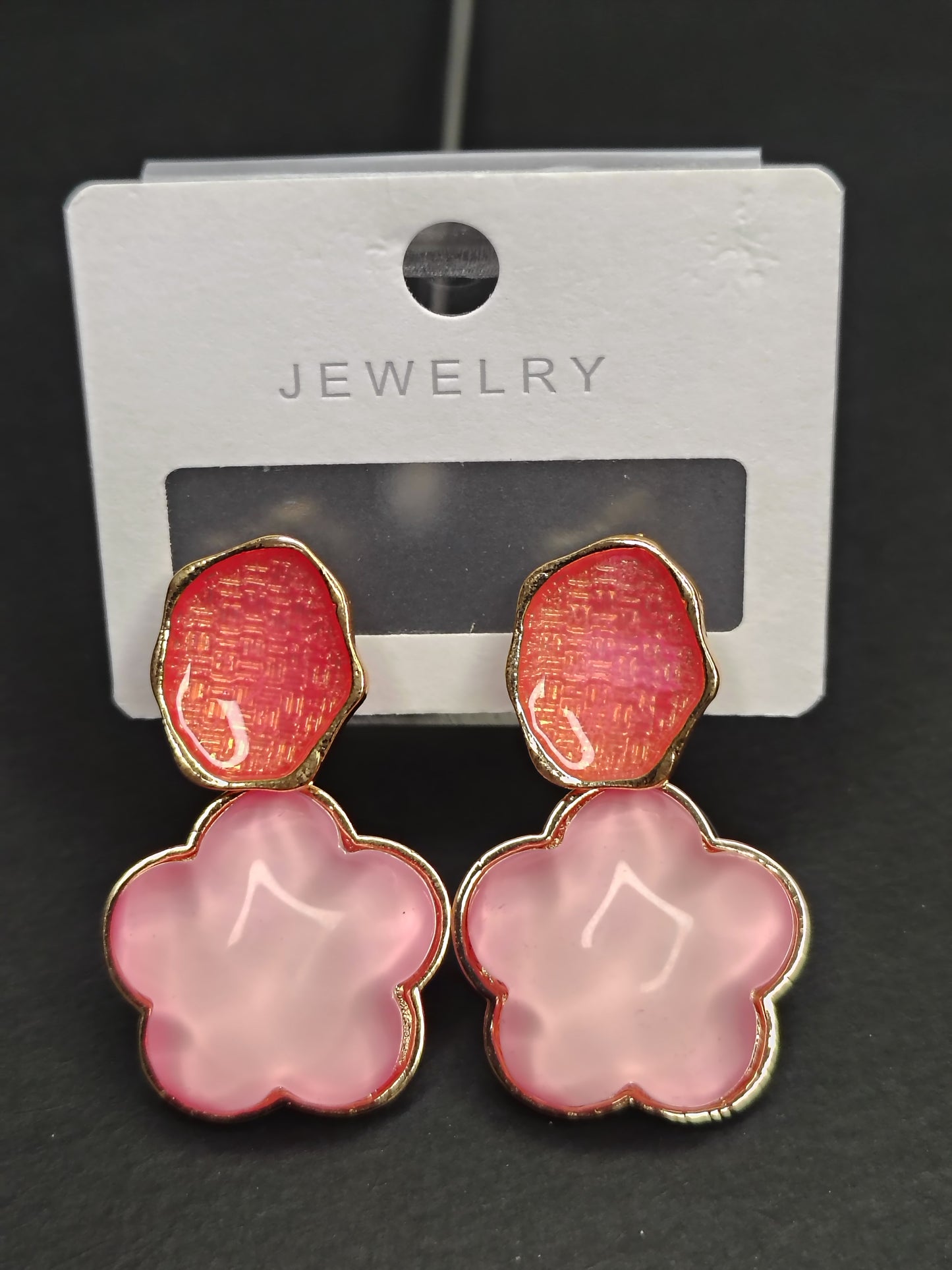 Pink Flower Earrings