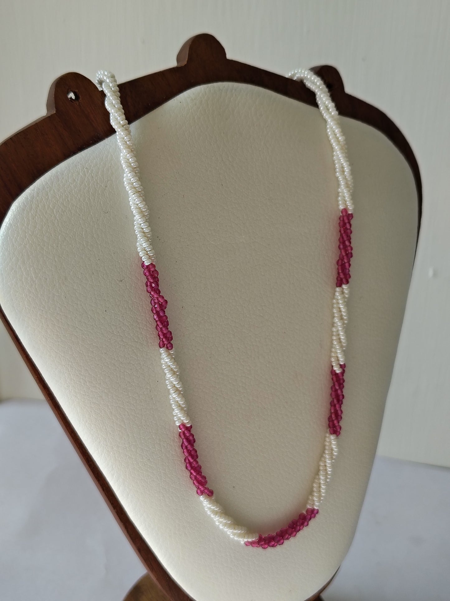 Pink White Pearl Necklace