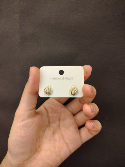 Golden Fern Studs