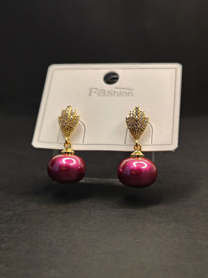 Purple Pearl Earrings