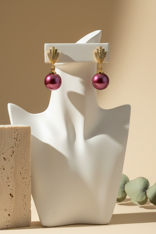Purple Pearl Earrings