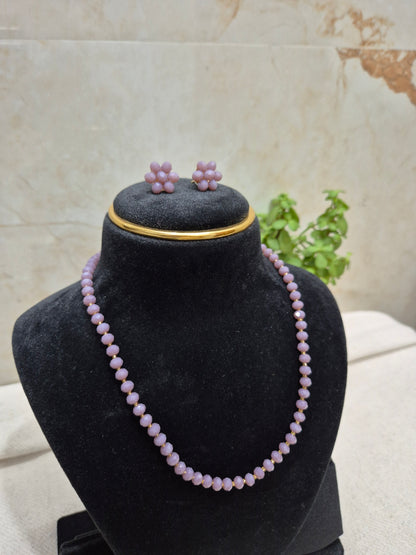 Lavender Diamond Cut Necklace Set