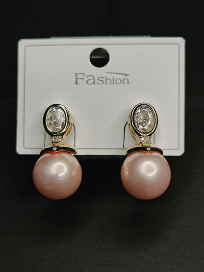Baby Pink Pearl Earrings