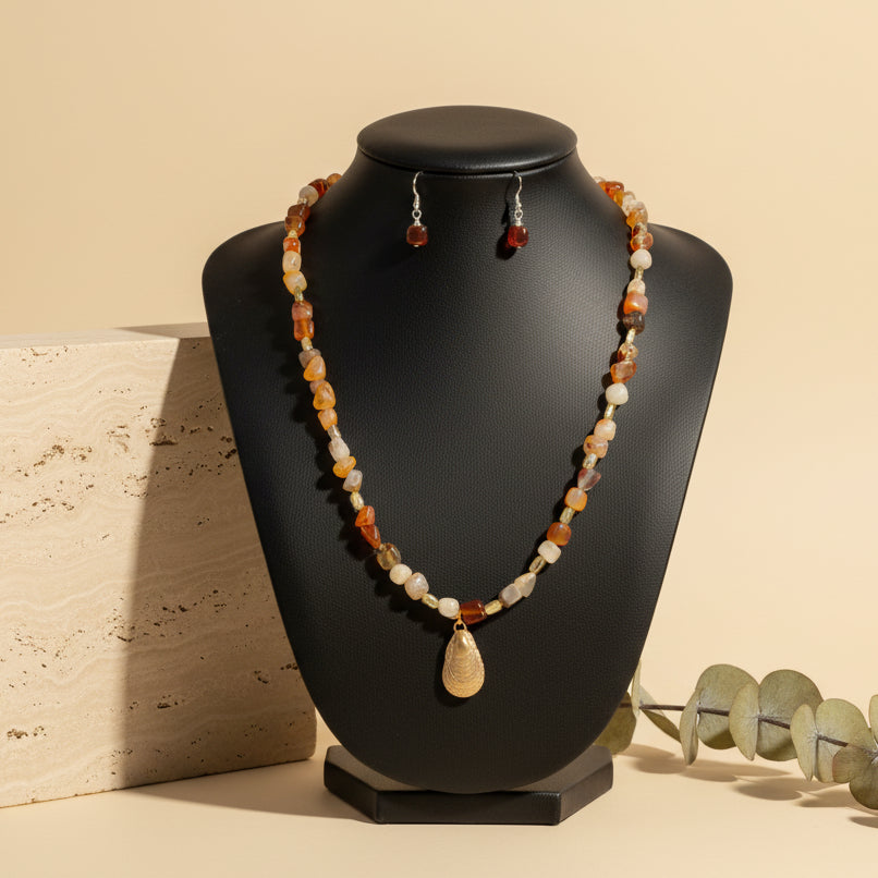 Multi Colour Stone & Necklace With Earrings
