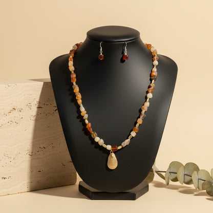 Multi Colour Stone & Necklace With Earrings