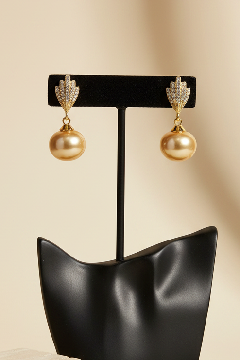 Golden Pearl Earrings